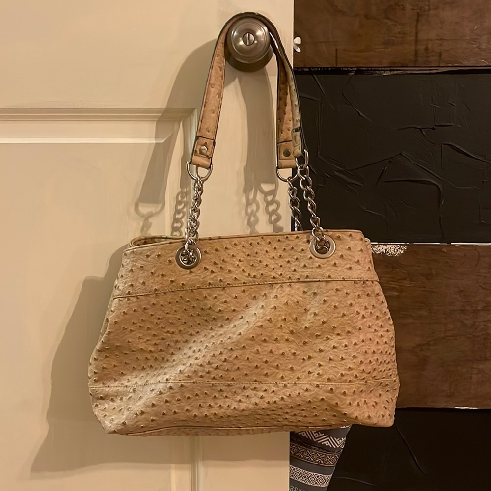 Large camel color purse.